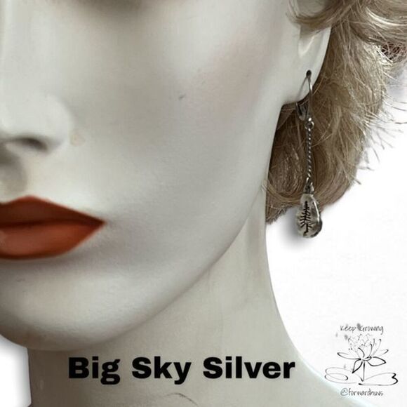 ☑️ Big Sky Silver Earrings - New in Box - Drop Style - 2 Inches - Picture 6 of 9